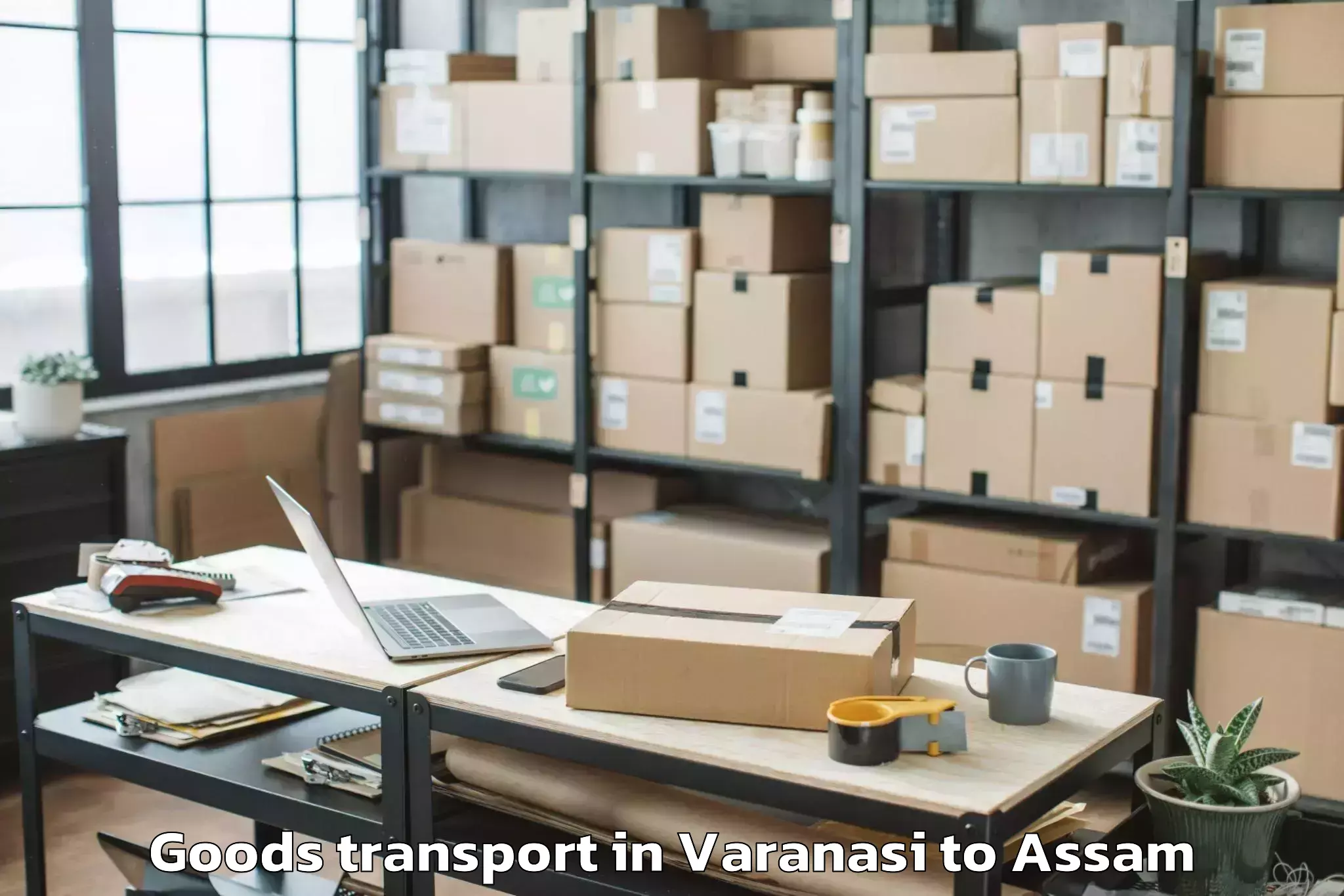 Book Varanasi to Biswanath Charali Goods Transport